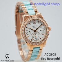 Jam Tangan Wanita Alexandre Christie 2608 Original Rantai Chrono Mewah