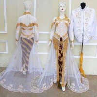 KEBAYA EKOR HALOON COUPLE BAJU PENGANTIN MODERN MUSLIM FREE ROK&SELOP