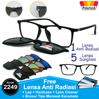 Jual Frame Kacamata Minus Lensa Antiradiasi RAYBN CLIP ON 5 Lensa 2201 Murah