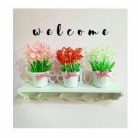 Jual BUKET BUNGA PLASTIK ARTIFICIAL palsu POT BUNGA DEKORASI RUMAH SHABBY Murah