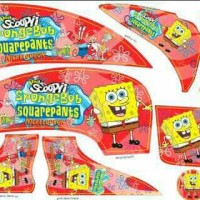 Jual stiker scoopy fi spongebob full set merah Murah