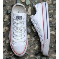 GRATISS, SEPATU CONVERSE ALL STAR PUTIH LIST MERAH BIRU TERKEREN