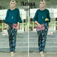 Stelan wanita Baju Kemeja Kaos Atasan Maxi revisi foto tk1 arina