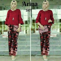 Stelan wanita Baju Kemeja Kaos Atasan Maxi revisi foto tk1 arina