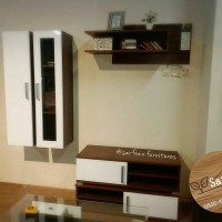 kode :130040 se set ( 1 meja tv, 2 lemari gantung & rak dinding)