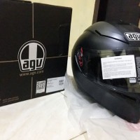 Helm AGV K3 SV Solid Black Dopp Hitam Doff Visor Fullface K3SV Dop
