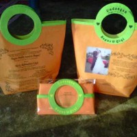 tas undangan pegangan bulat orange