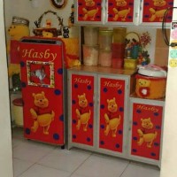 set stiker kulkas + stiker rak piring berbagai variasi, harga murah