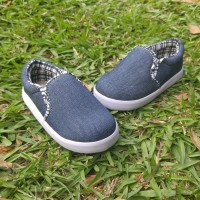 Jual Sepatu Anak Laki-Laki Model Slip On Jeans Denim Casual Trendy Murah