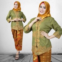 Jual Stelan Kebaya Encim Bordir Green Murah