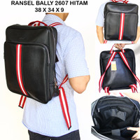 TAS RANSEL KULIT PRIA | BACKPACK COWOK BALLY 2607 HITAM MIRROR