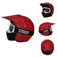 Helm JPN Racing Semi Cross Trail Touring Retro Klasik Japstyle Merah D