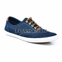 Sepatu Kets Dane and Dine Oland Denim Pria - Sneakers Casual Cowo Biru