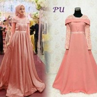 kamelia salem baju muslim maxi dress gamis brokat wanita bisa jumbo