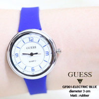 JAM TANGAN WANITA GENEVA GUESS ALBA CANTIK RUBBER FLORAL BUNGA MURAH
