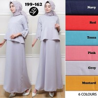 Jual Gamis Dress Maxi Balloteli Polos Laser Cutting 199 - 162 Murah