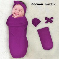 Jual GROSIR BEDONG INSTAN/COCOON SWADDLE POLOS SATU LAPIS TOPI Murah