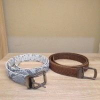 IKAT PINGGANG KULIT ULAR ASLI WARNA NATURAL & BROWN CW082B