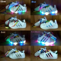 Jual LED SHOES NEW SUPERSTAR ROPE RAINBOW 21-25 | SEPATU LAMPU ANAK Murah
