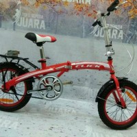 SEPEDA LIPAT ANAK UNITED GENIO CLICK 16 INCI RED FOLDING BIKE