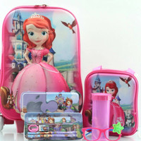 Jual Promo ! Tas Troli Anak 5 In 1 3D Sofia Castle Murah