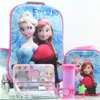 Jual Promo ! Tas Troli Anak 5 In 1 3D Frozen Elsa Biru Murah