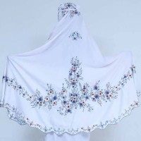Jual mukena sutra yoryu merak putih Murah
