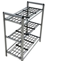 Rak susun sepatu aluminium minimalis 3 susun anti air harga Murah