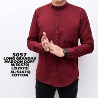 Jual BAJU KEMEJA COWOK PRIA POLOS MAROON KERAH KOKO SHANGHAI SLIMFIT MURAH Murah
