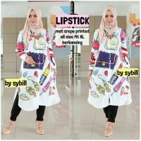 Atasan Wanita Blouse Muslim Tunik Lipstik busui Lengan Panjang XL