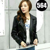 Jual Jaket Wanita kulit Sintetis Asli Garut Korea 564 Murah