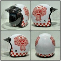 Jual Helm BOGO JPN barong bali merah putih + Kaca bogo original Murah