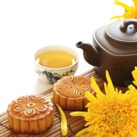 Jual Moon Cake Santun Kulit Coklat Durian Kacang Hijau 2 pcs Murah