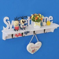 Jual RAK DINDING VINTAGE SWEET HOME (DENGAN 4 BUAH HOOK GANTUNGAN) Murah
