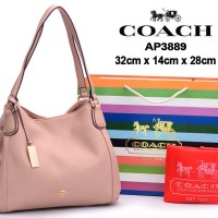 Tas Coach Edie Shoulder Grained Leather SOFTPINK Semprem AP3889