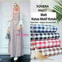 Gamis Cantik New Squera Maxy Motif Kotak-Kotak Style Remaja Hijabers