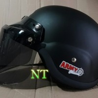 Helm Retro HBC Army Hitam Doft Flat Visor not Helm LTD KYT AGV SHOEI