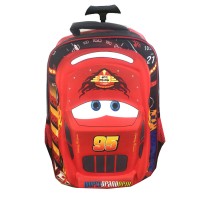 Tas Troley Sekolah Anak SD Cars McQueen 3D Hard Cover Timbul