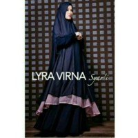 lira virna syari navy baju muslim gamis khimar syari lyra vi T2909