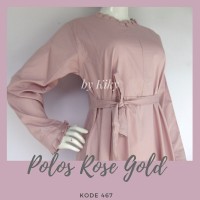 Gamis Katun Twill Polos Rose Gold dan Hijau Avocado