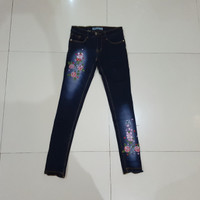Jual celana panjang jeans bordir size 27 28 29 30 strech soft jeans murah Murah