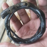 Gelang Akar Bahar Hitam Lentur Natural Unik Antik 3 Lilit