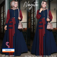 BAJU MUSLIM WANITA NAGITA DRESS / GAMIS WANITA TERBARU / BAJU CEWEK