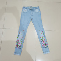 Jual celana panjang jeans bordir size 27 28 29 30 strech soft jeans murah Murah