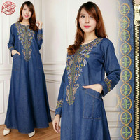 Jual Maxi Jeans danita gamis bordir Murah