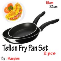 Teflon Frypan Set 2in1 18cm dan 23cm / Fry Pan Wajan Murah by Maspion