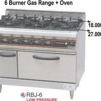 GETRA RBJ-6 Gas Open Burner / Kompor Komersial 6 Burner With 0ven
