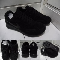 Sepatu Kets Sneakers Nike Pegasus Air Force Suede Full Black Hitam
