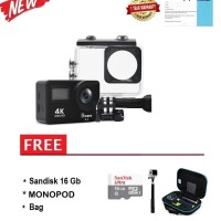 GoPro Paket Lengkap Bcare X3 16MP 4K SonySensor+MMC+Monopod+Tas Kamera