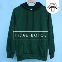 Jaket Hoodie Hijau Botol Premium Murah Pria Wanita